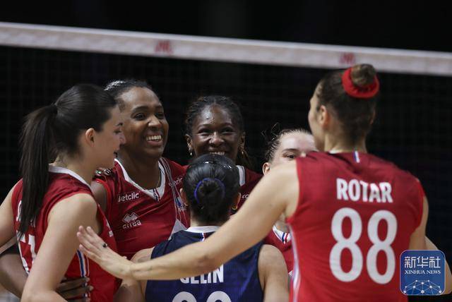 世界女排联赛(中国北京站):法国队胜比利时队