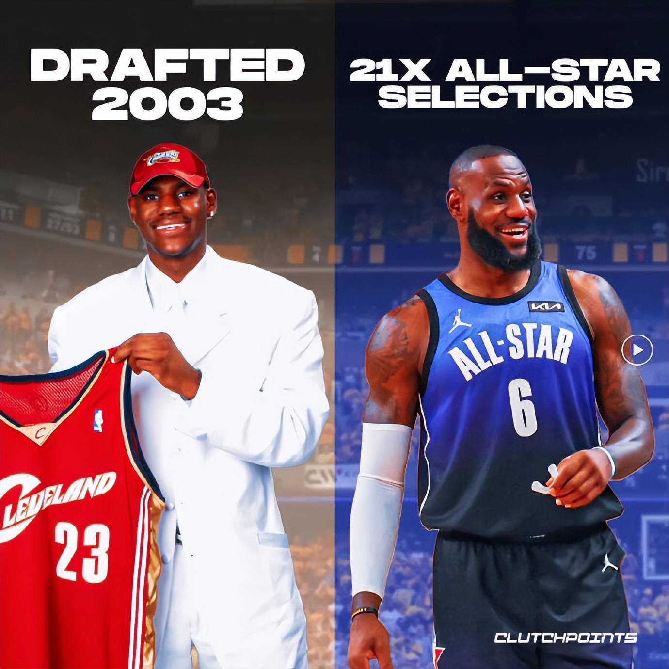 仅4人超过詹姆斯一半！现役全明星次数榜：老詹21次，杜兰特15次